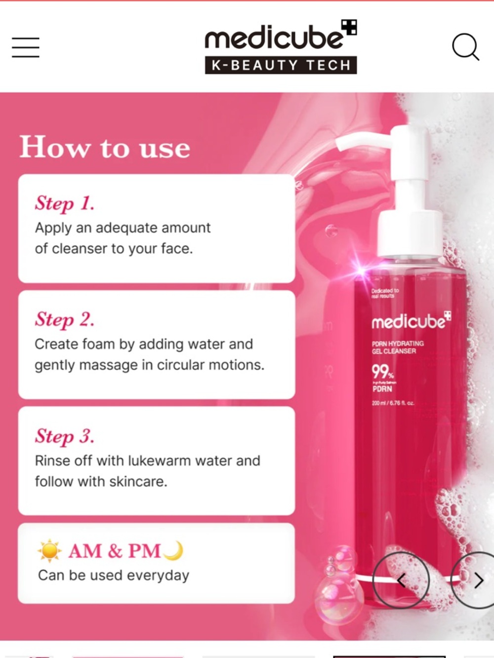 Medicube Pink Gel Cleanser Hydrating Daily Cleanser KBeauty Korean PDRN NIB - Picture 8 of 12